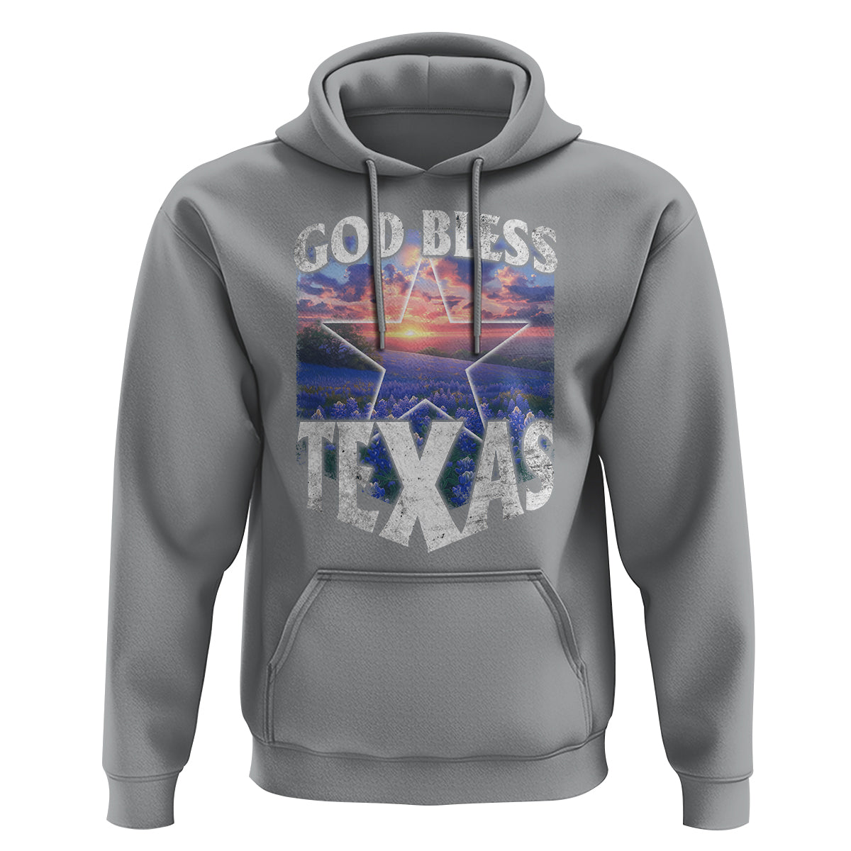 Bluebonnet Field God Bless Texas Hoodie - Wonder Print Shop