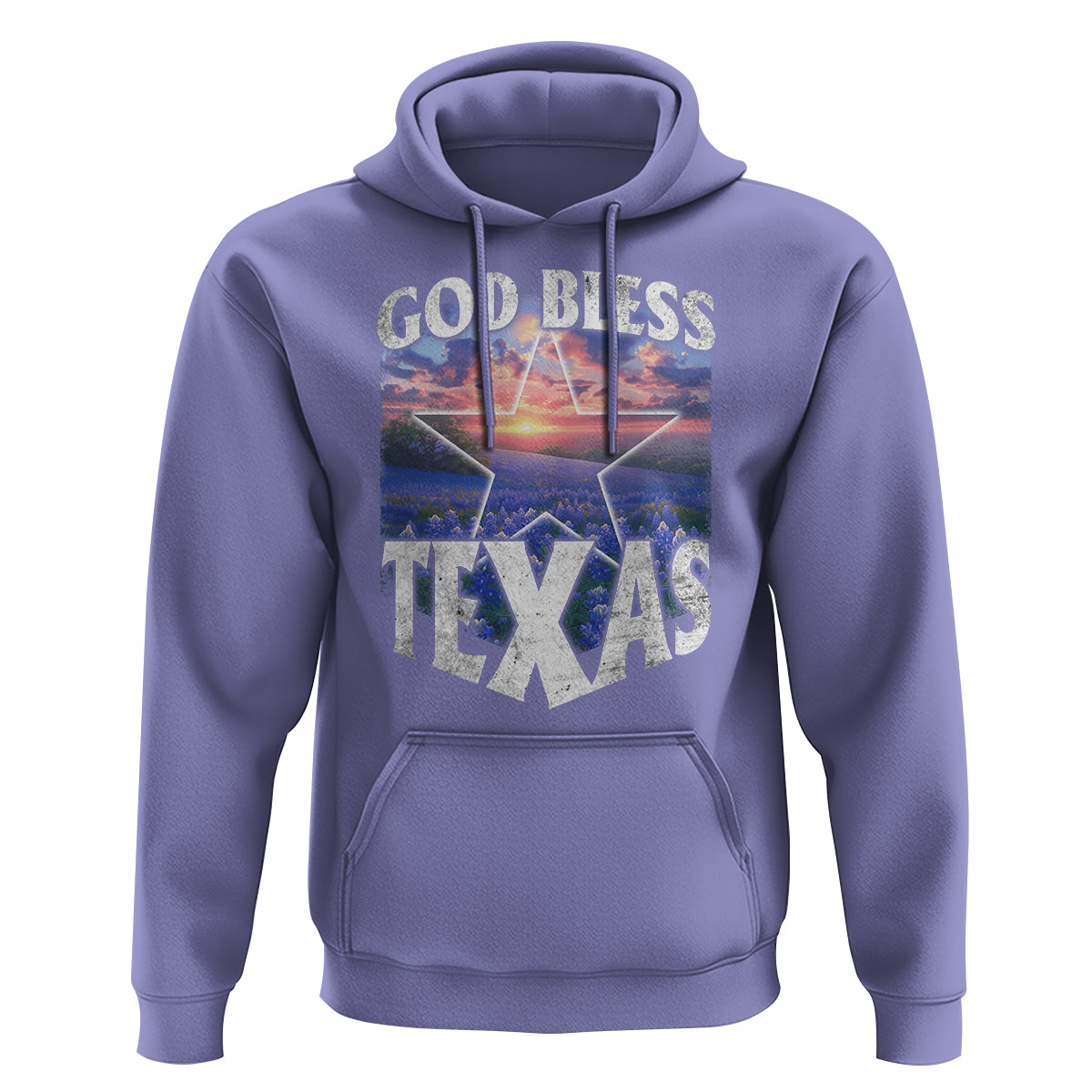 Bluebonnet Field God Bless Texas Hoodie - Wonder Print Shop