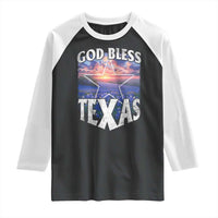 Bluebonnet Field God Bless Texas Raglan Shirt