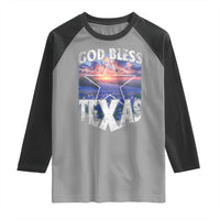 Bluebonnet Field God Bless Texas Raglan Shirt
