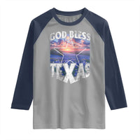 Bluebonnet Field God Bless Texas Raglan Shirt