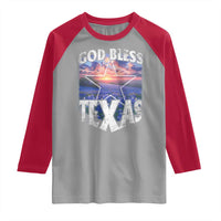 Bluebonnet Field God Bless Texas Raglan Shirt