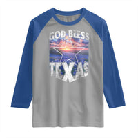 Bluebonnet Field God Bless Texas Raglan Shirt