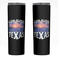 Bluebonnet Field God Bless Texas Skinny Tumbler