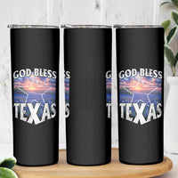 Bluebonnet Field God Bless Texas Skinny Tumbler
