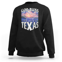 Bluebonnet Field God Bless Texas Sweatshirt - Wonder Print Shop