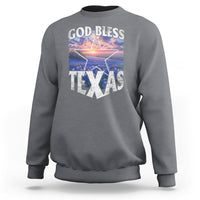 Bluebonnet Field God Bless Texas Sweatshirt - Wonder Print Shop
