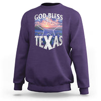 Bluebonnet Field God Bless Texas Sweatshirt - Wonder Print Shop