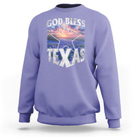 Bluebonnet Field God Bless Texas Sweatshirt - Wonder Print Shop