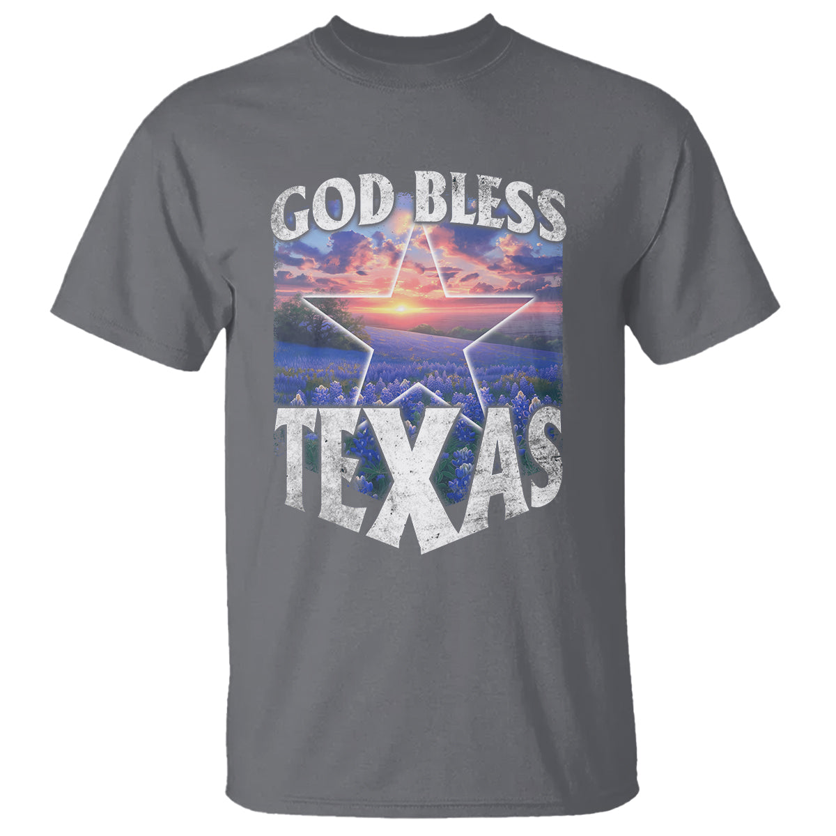 Bluebonnet Field God Bless Texas T Shirt - Wonder Print Shop