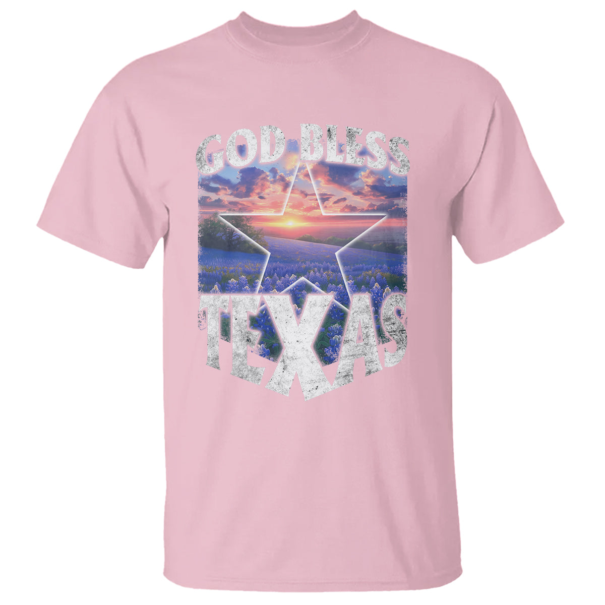 Bluebonnet Field God Bless Texas T Shirt - Wonder Print Shop