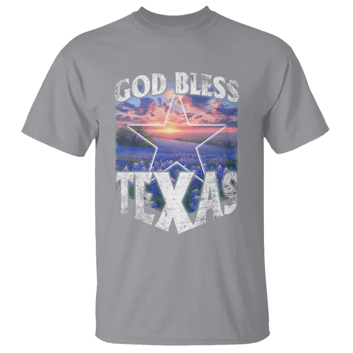 Bluebonnet Field God Bless Texas T Shirt - Wonder Print Shop