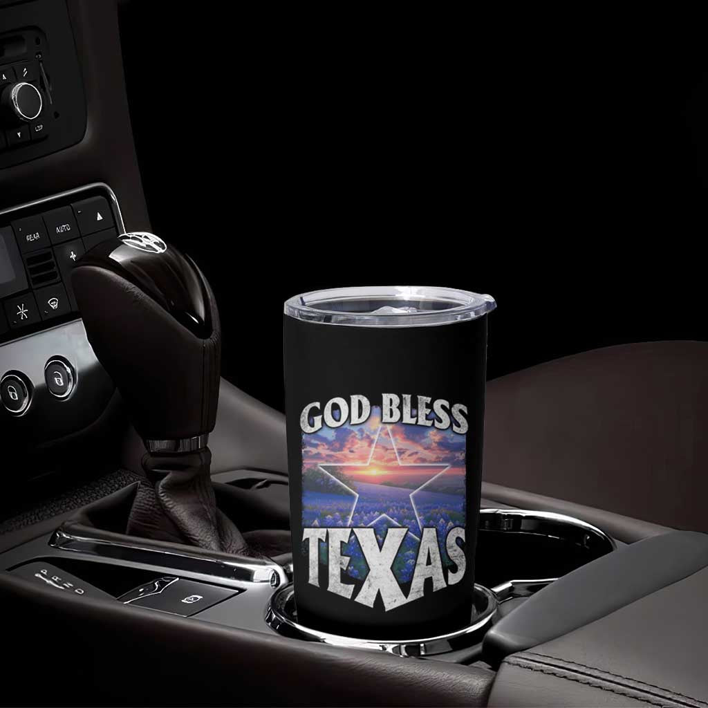Bluebonnet Field God Bless Texas Tumbler Cup