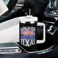 Bluebonnet Field God Bless Texas Tumbler With Handle