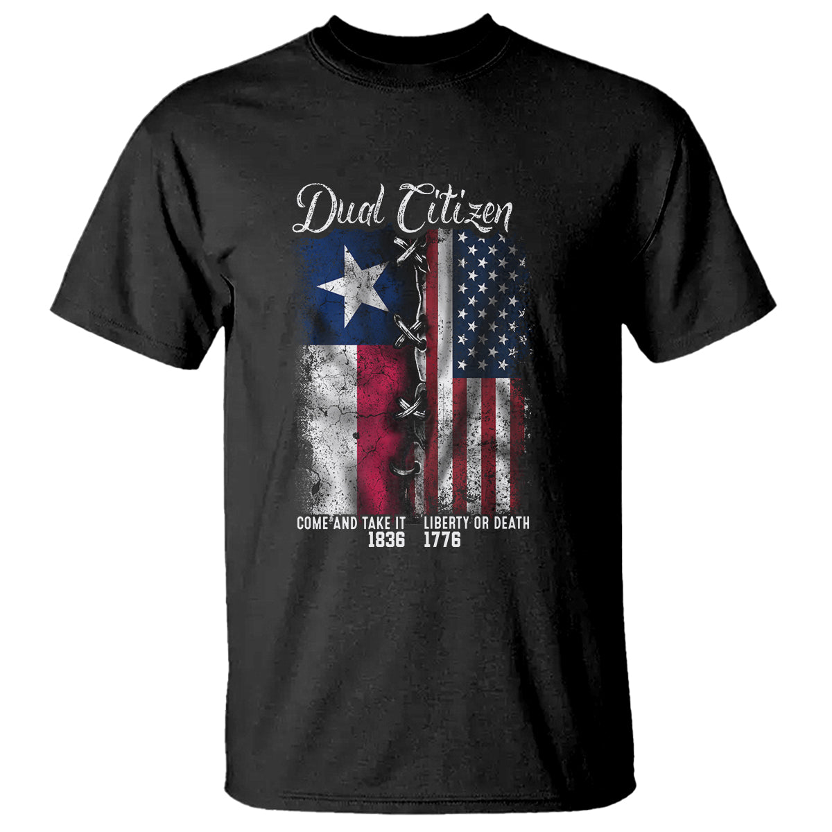 Dual Citizen Texan American T Shirt - Wonder Print Shop