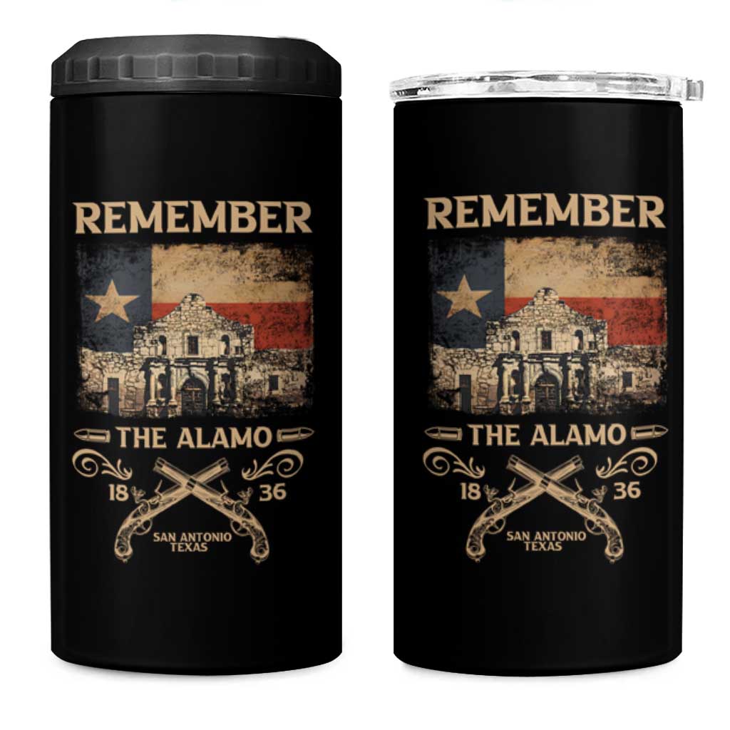 Texas 4 in 1 Can Cooler Tumbler Remember The Alamo San Antonio 1836 TS09