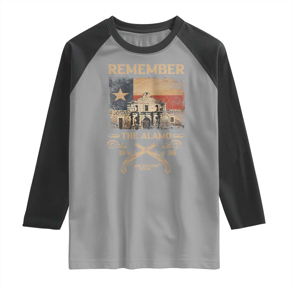 Texas Raglan Shirt Remember The Alamo San Antonio 1836 TS09
