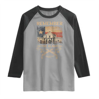 Texas Raglan Shirt Remember The Alamo San Antonio 1836 TS09