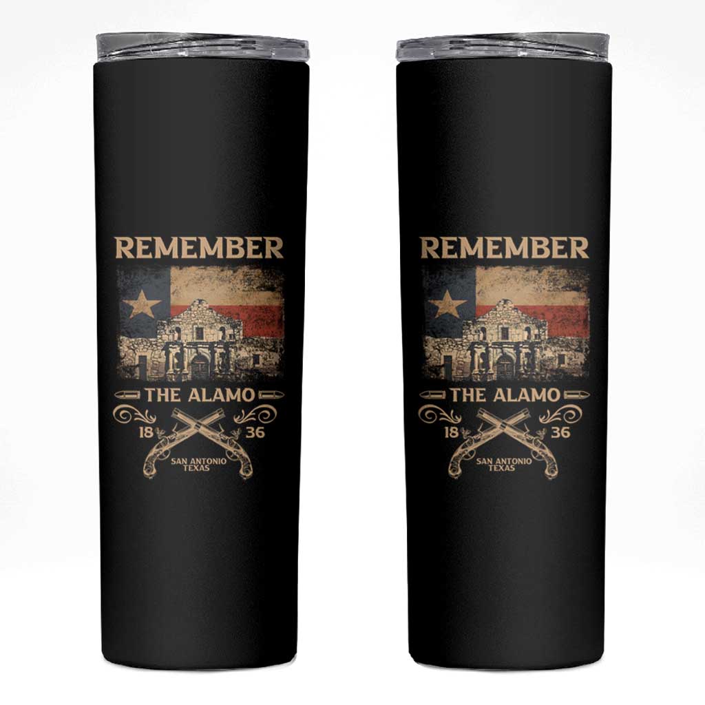 Texas Skinny Tumbler Remember The Alamo San Antonio 1836 TS09