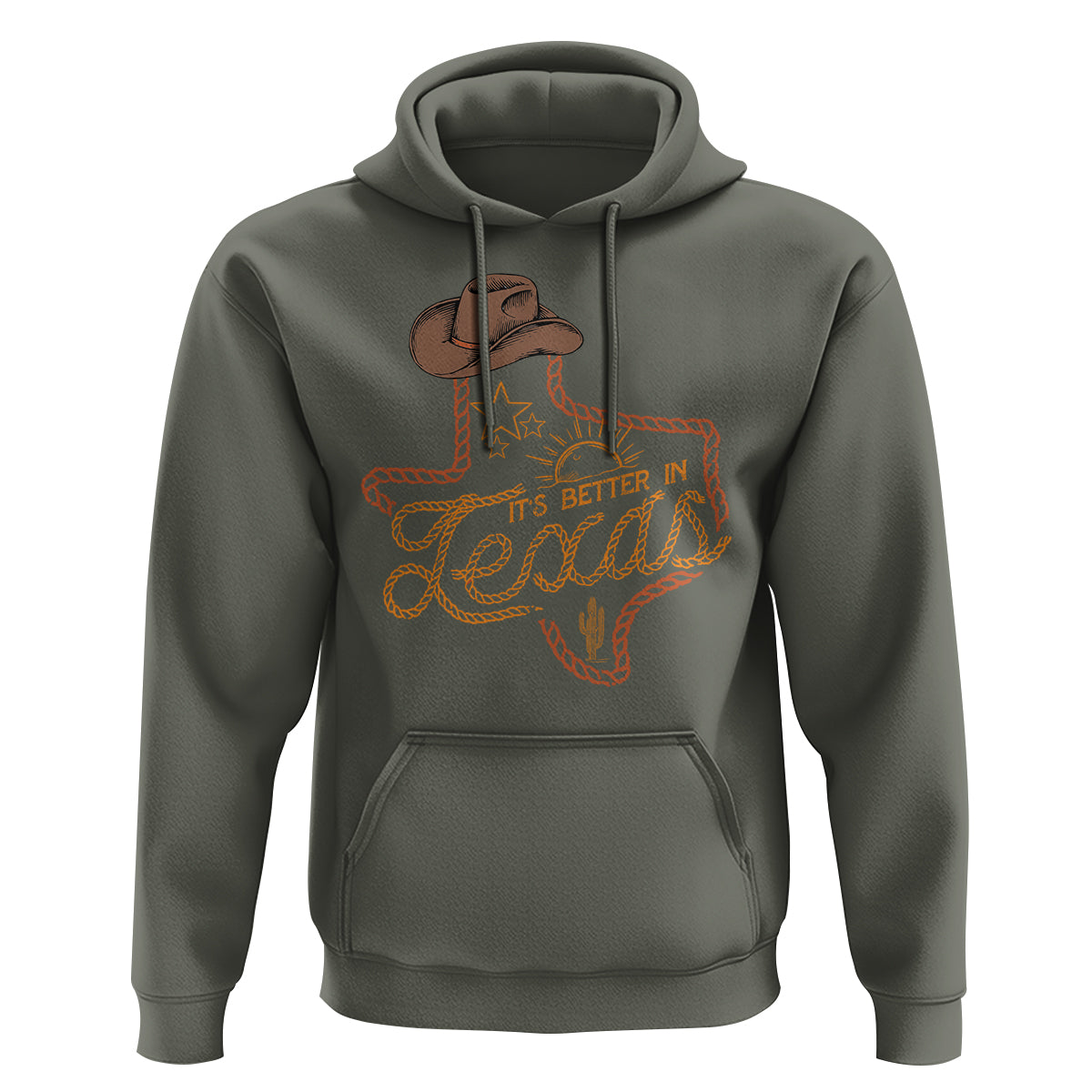 It's Better In Texas Retro Western Cowboy Hoodie - Wonder Print Shop