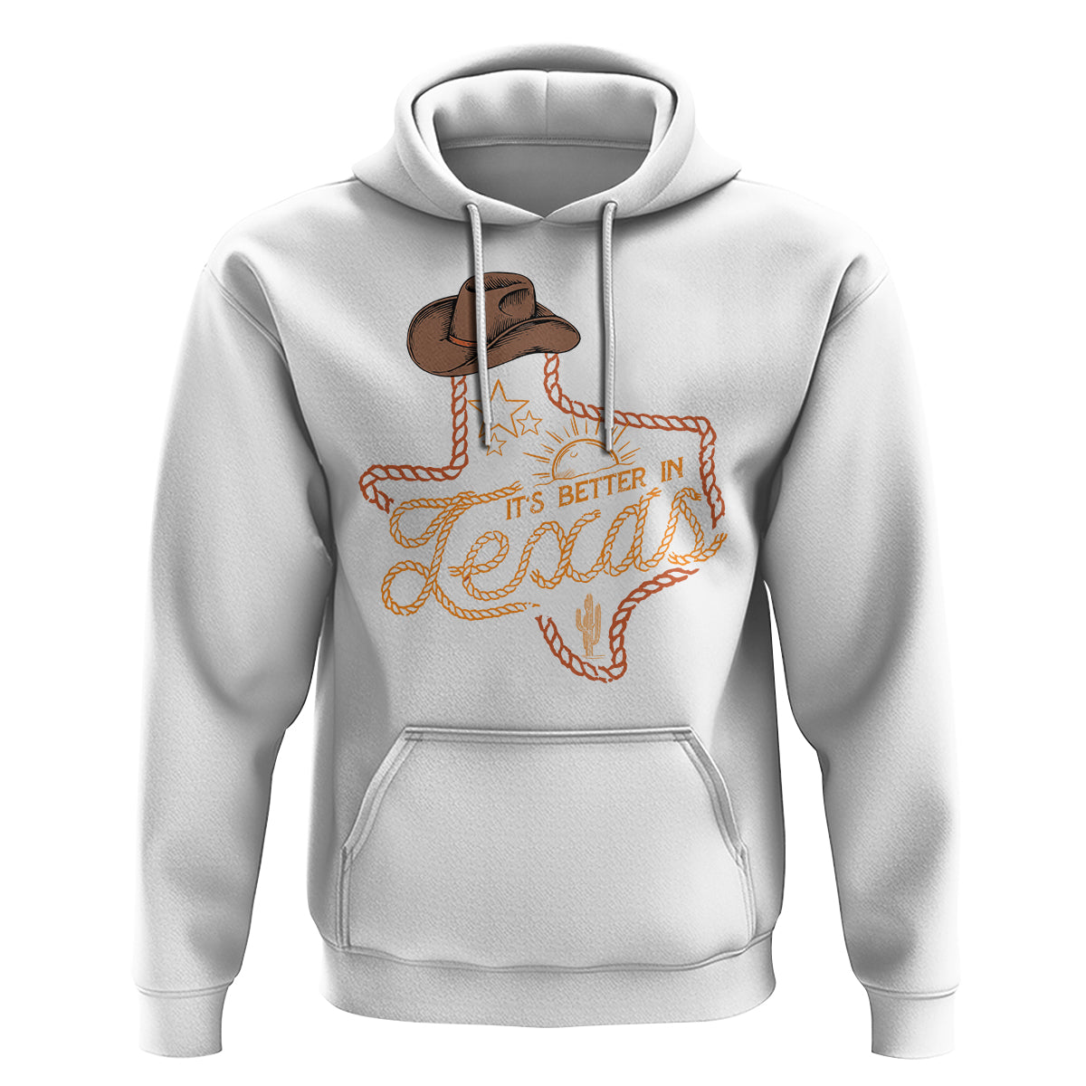 It's Better In Texas Retro Western Cowboy Hoodie - Wonder Print Shop
