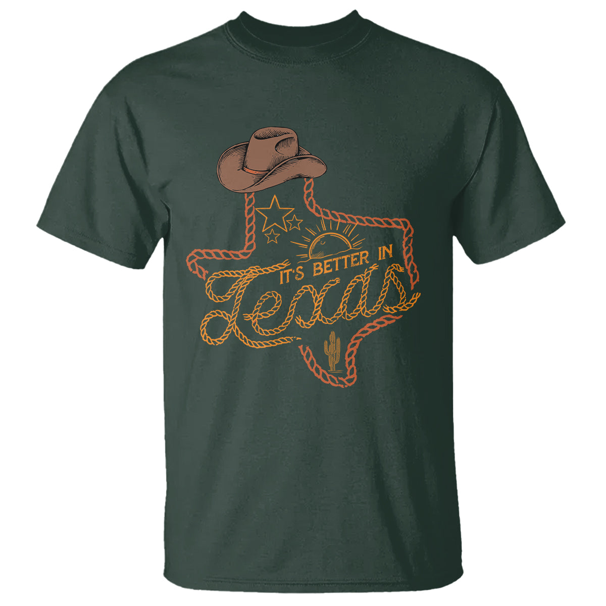 It's Better In Texas Retro Western Cowboy T Shirt - Wonder Print Shop
