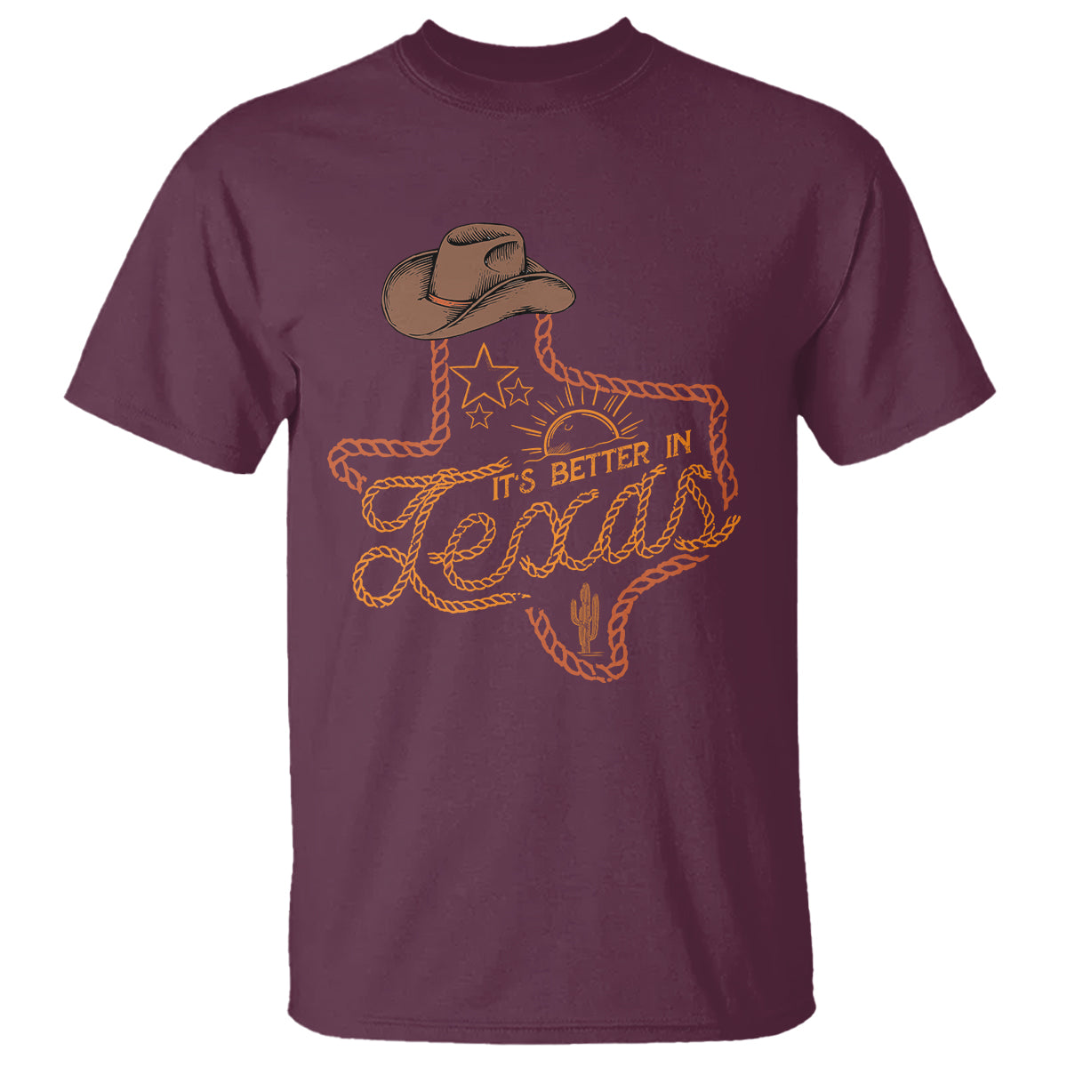 It's Better In Texas Retro Western Cowboy T Shirt - Wonder Print Shop