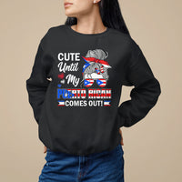 Cute Until My Puerto Rican Comes Out Messy Bun Women Girl Sweatshirt - Wonder Print Shop