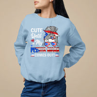 Cute Until My Puerto Rican Comes Out Messy Bun Women Girl Sweatshirt - Wonder Print Shop