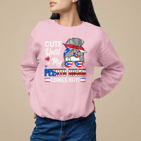 Cute Until My Puerto Rican Comes Out Messy Bun Women Girl Sweatshirt - Wonder Print Shop