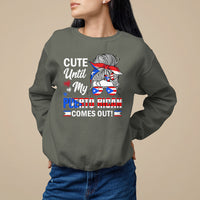 Cute Until My Puerto Rican Comes Out Messy Bun Women Girl Sweatshirt - Wonder Print Shop