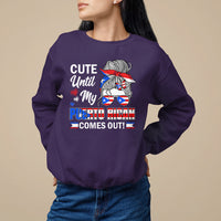 Cute Until My Puerto Rican Comes Out Messy Bun Women Girl Sweatshirt - Wonder Print Shop