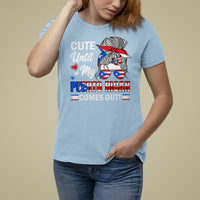 Cute Until My Puerto Rican Comes Out Messy Bun Women Girl T Shirt For Women - Wonder Print Shop