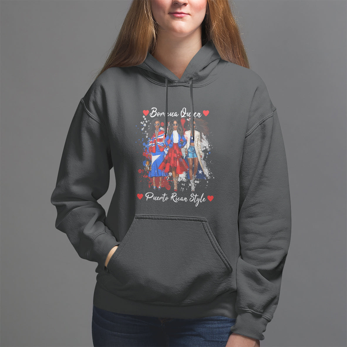 Puerto Rico Hoodie Puerto Rican Style Fashion Boricua Queen Women - Wonder Print Shop