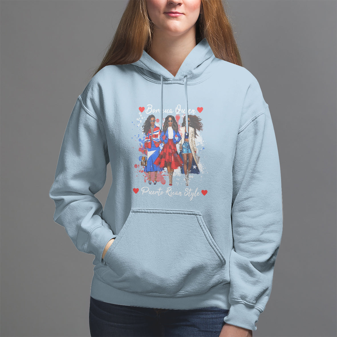 Puerto Rico Hoodie Puerto Rican Style Fashion Boricua Queen Women - Wonder Print Shop