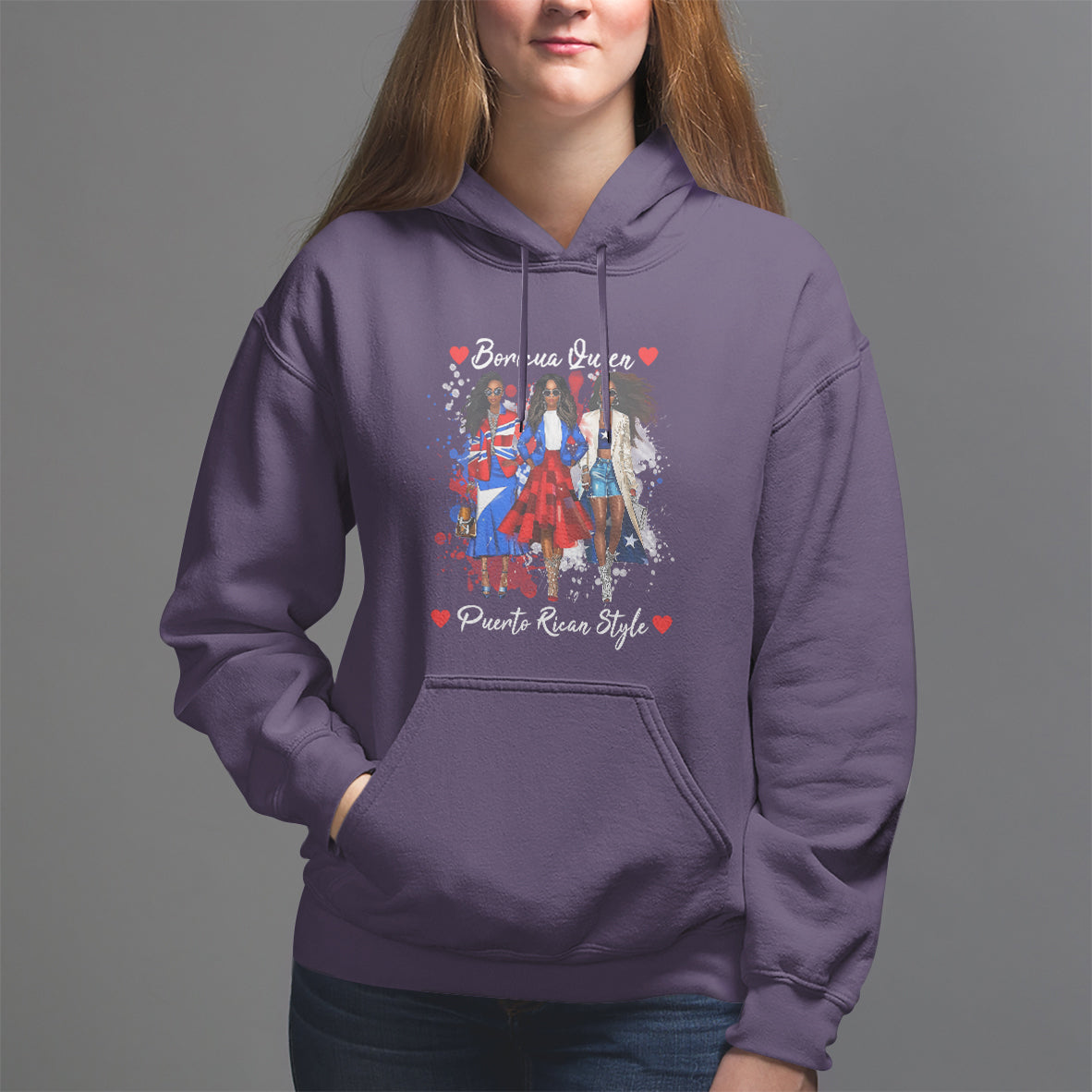 Puerto Rico Hoodie Puerto Rican Style Fashion Boricua Queen Women - Wonder Print Shop