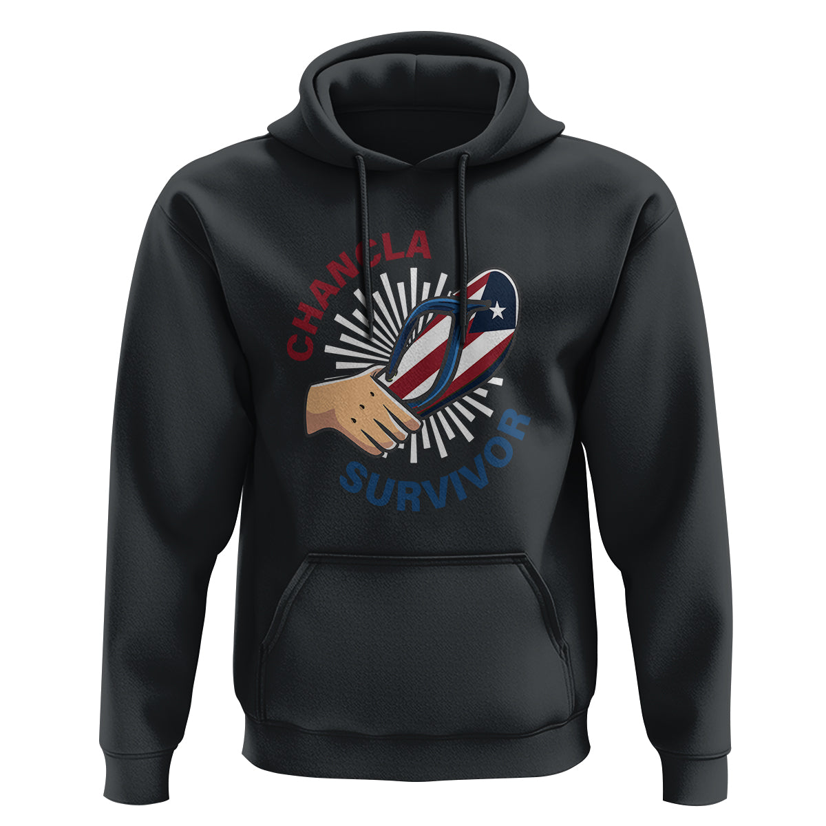 Chancla Survivor Funny Spanish Joke Puerto Rico Hoodie - Wonder Print Shop