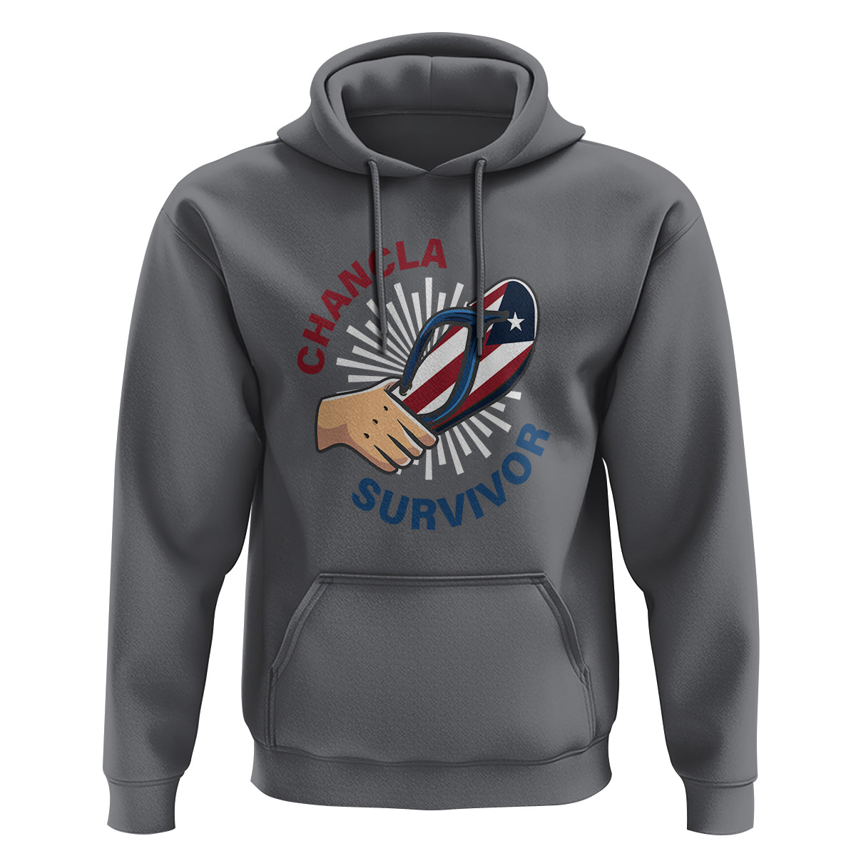 Chancla Survivor Funny Spanish Joke Puerto Rico Hoodie - Wonder Print Shop