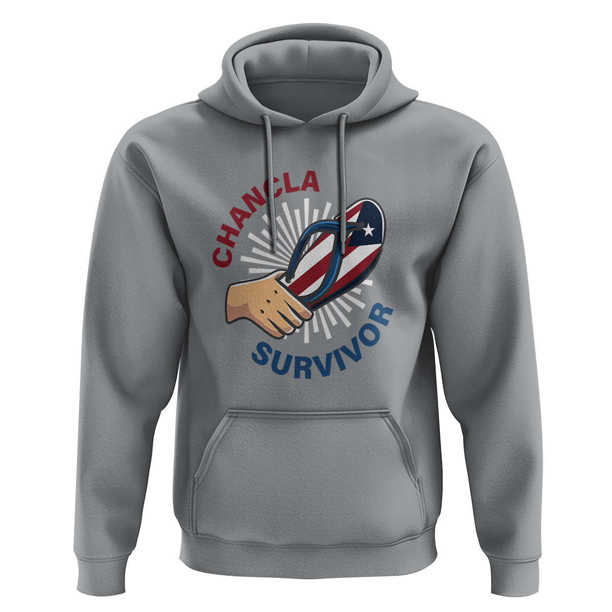 Chancla Survivor Funny Spanish Joke Puerto Rico Hoodie - Wonder Print Shop