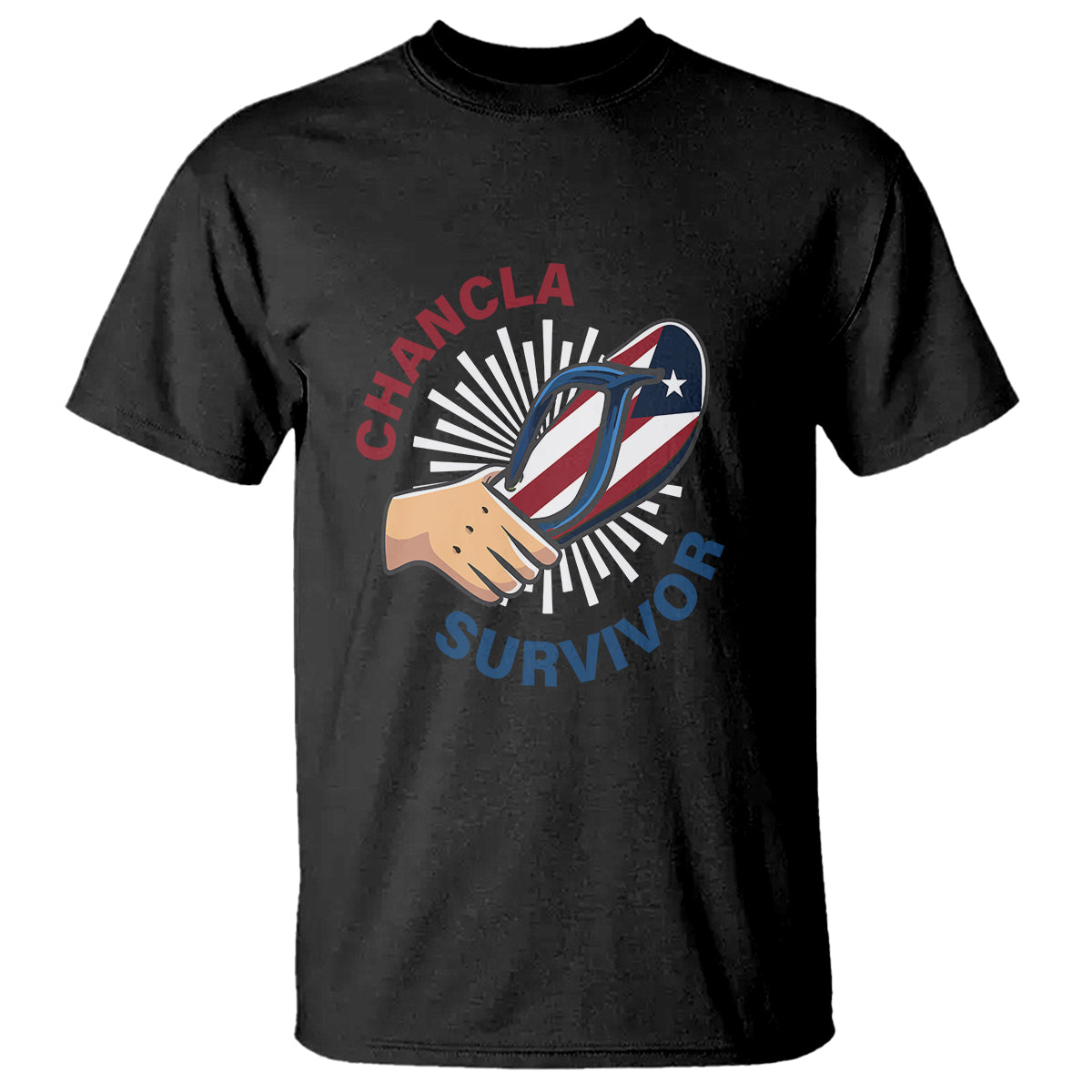 Chancla Survivor Funny Spanish Joke Puerto Rico T Shirt - Wonder Print Shop