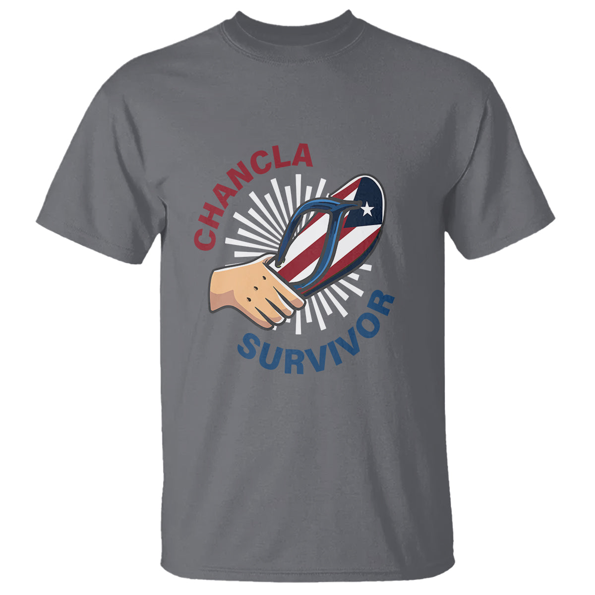 Chancla Survivor Funny Spanish Joke Puerto Rico T Shirt - Wonder Print Shop