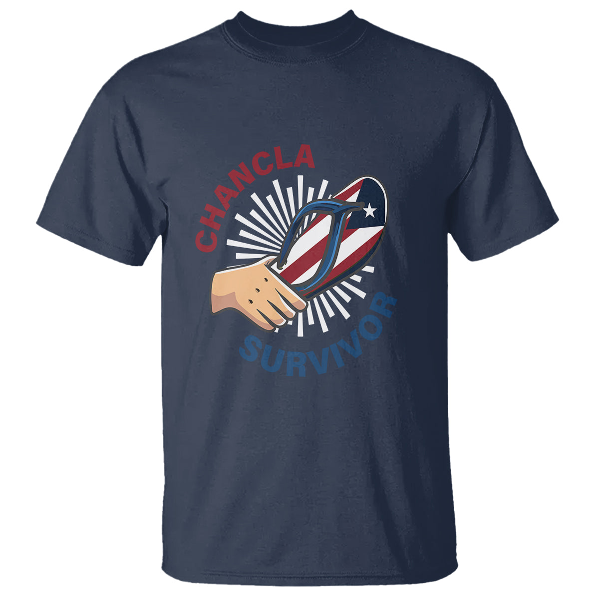 Chancla Survivor Funny Spanish Joke Puerto Rico T Shirt - Wonder Print Shop