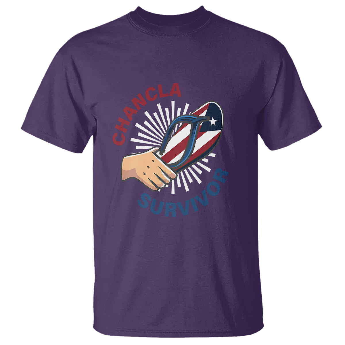 Chancla Survivor Funny Spanish Joke Puerto Rico T Shirt - Wonder Print Shop
