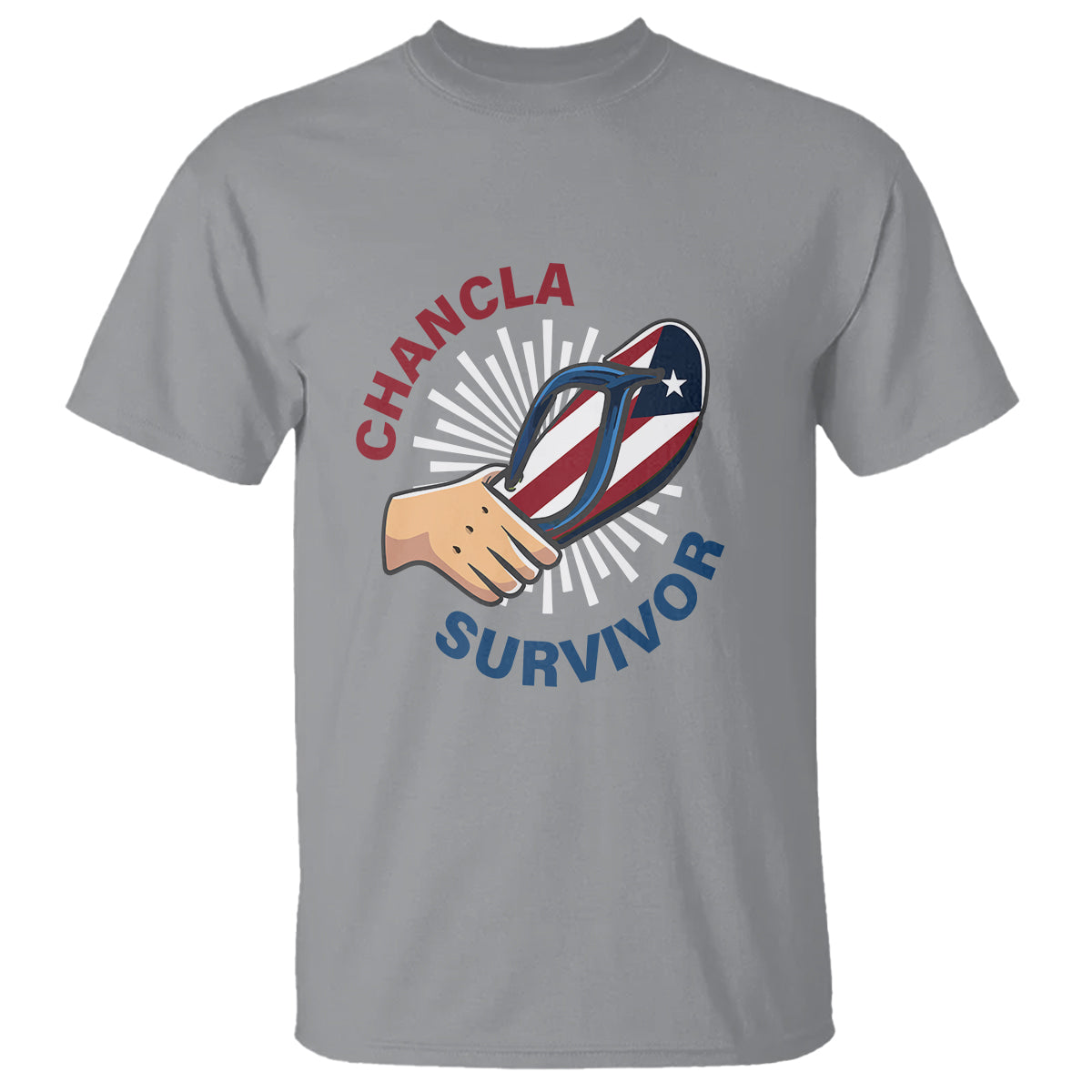 Chancla Survivor Funny Spanish Joke Puerto Rico T Shirt - Wonder Print Shop