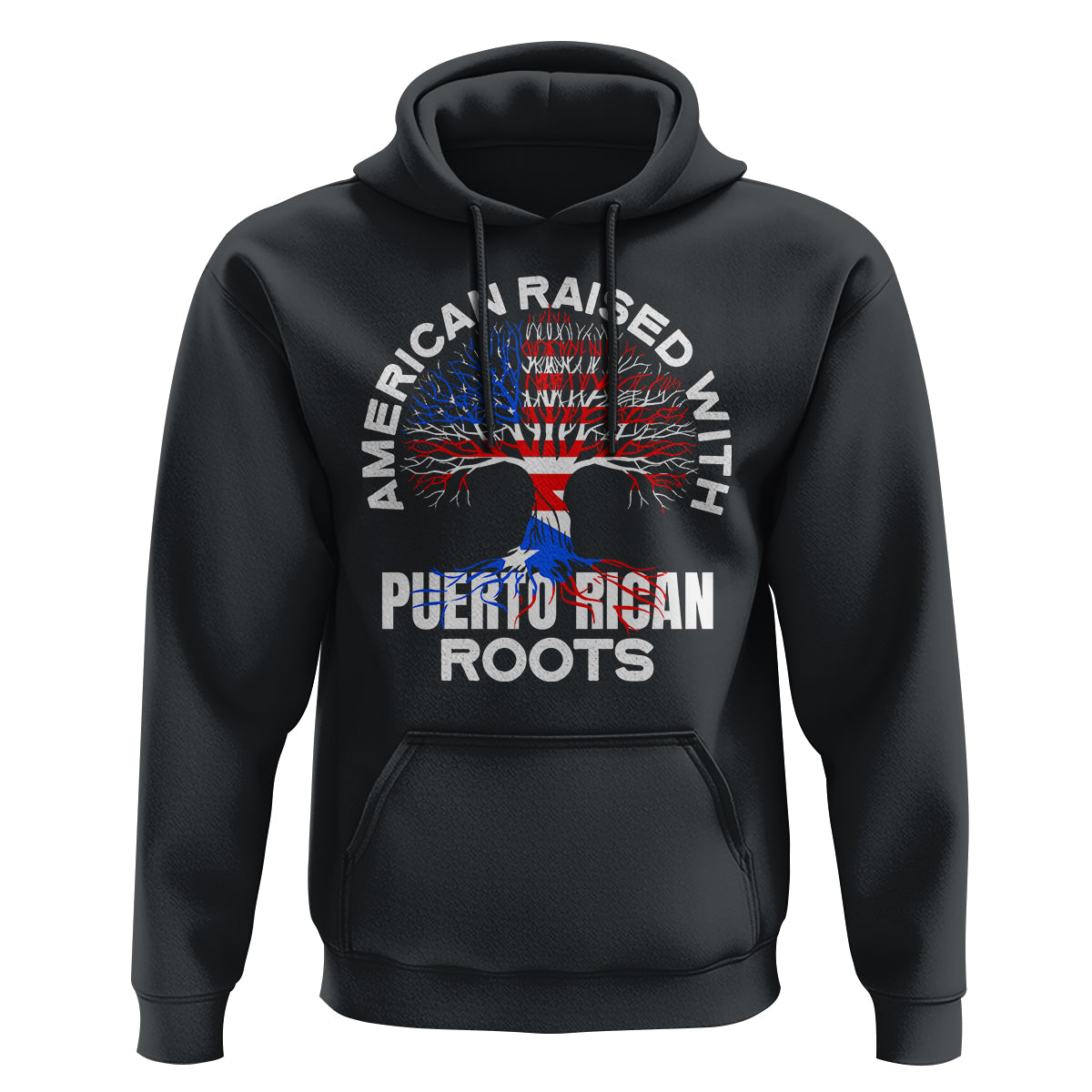 American Raised With Puerto Rican Roots Hoodie - Wonder Print Shop
