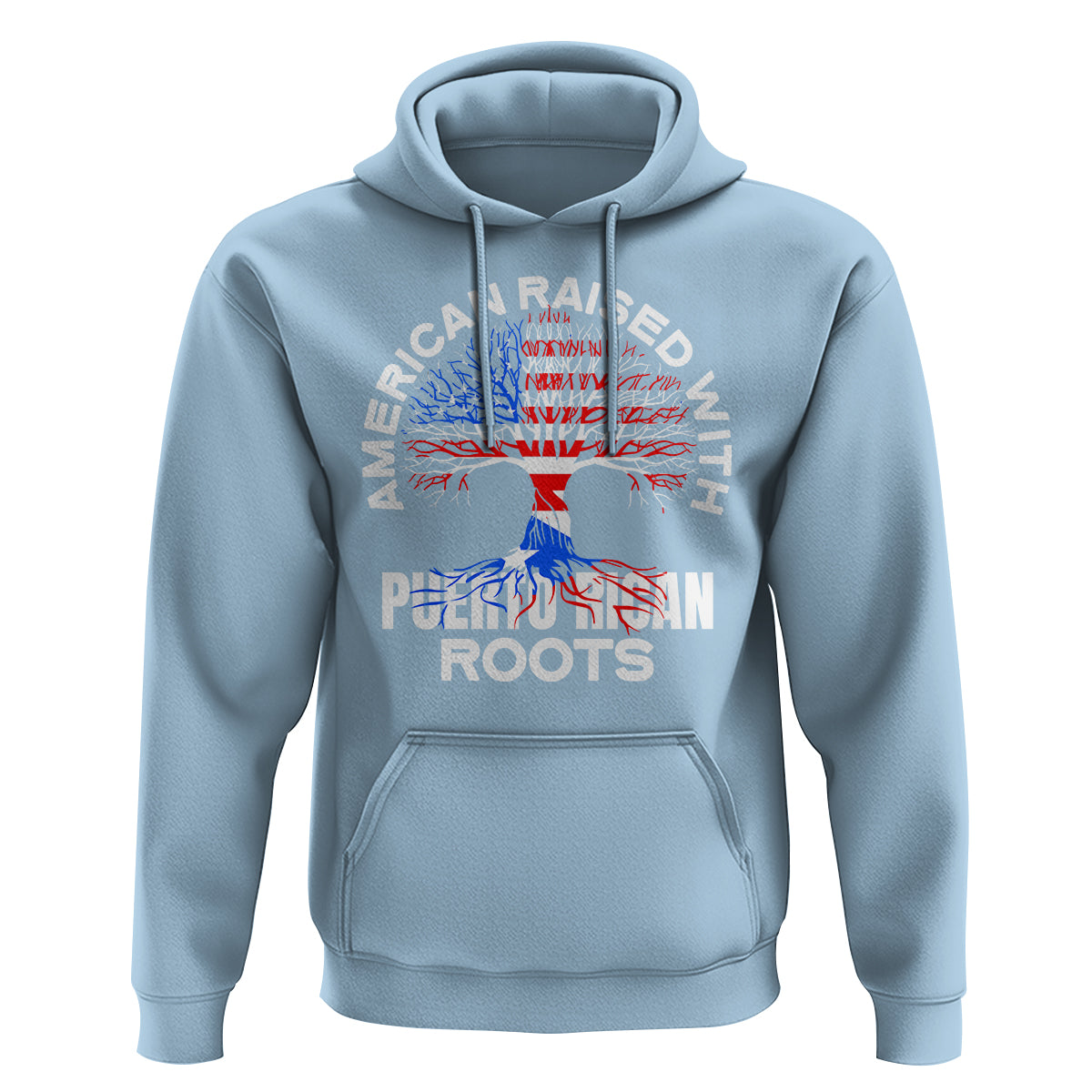 American Raised With Puerto Rican Roots Hoodie - Wonder Print Shop