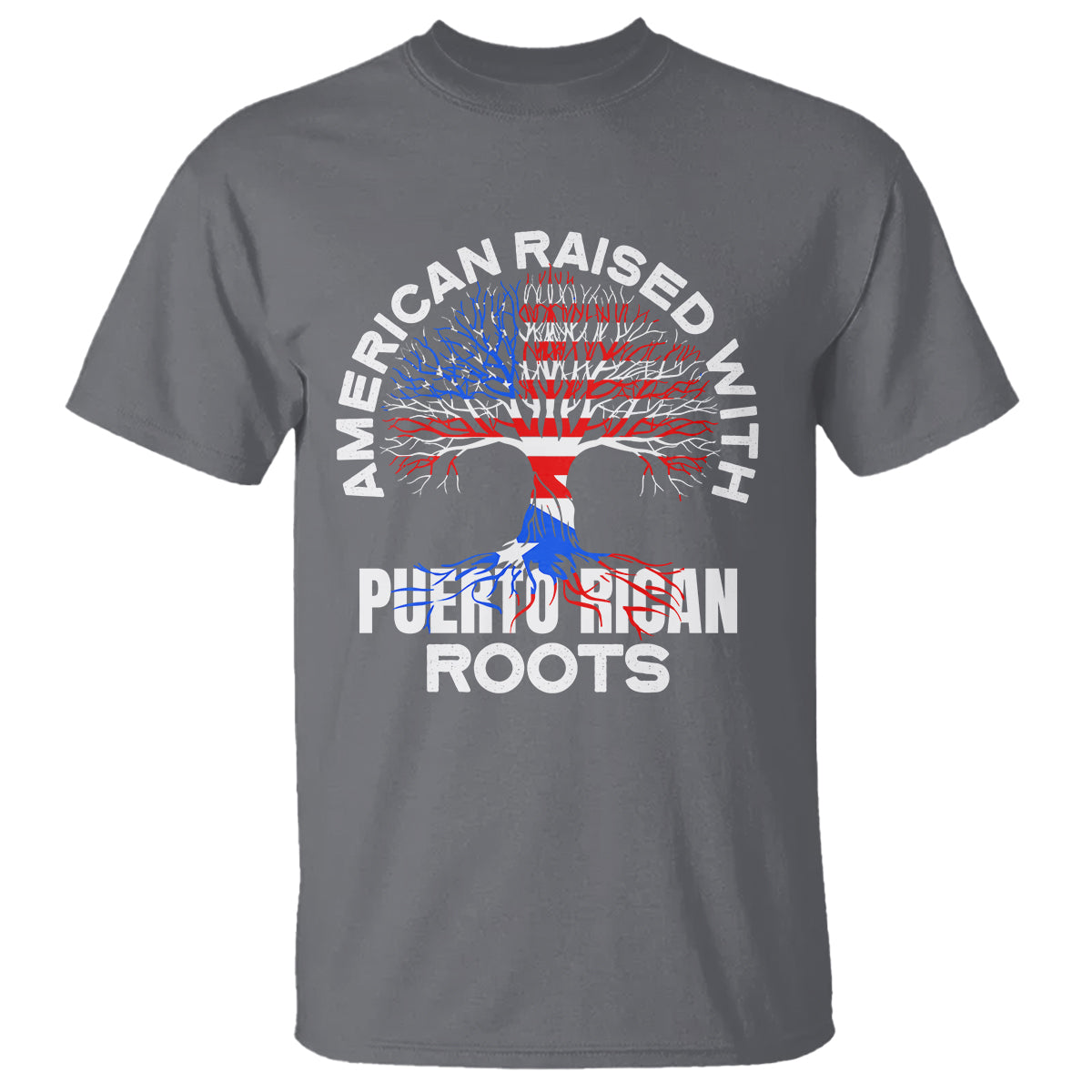 American Raised With Puerto Rican Roots T Shirt - Wonder Print Shop