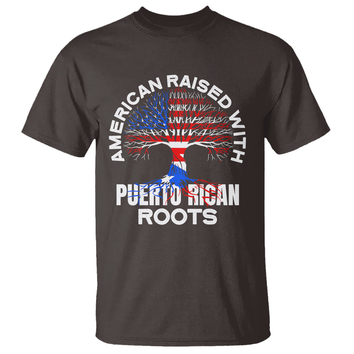 American Raised With Puerto Rican Roots T Shirt - Wonder Print Shop