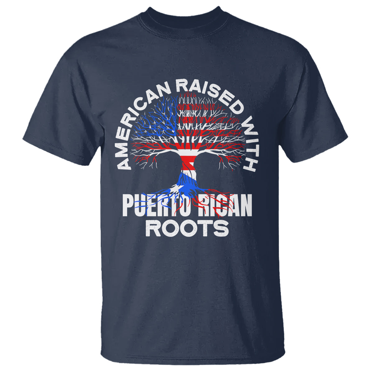 American Raised With Puerto Rican Roots T Shirt - Wonder Print Shop
