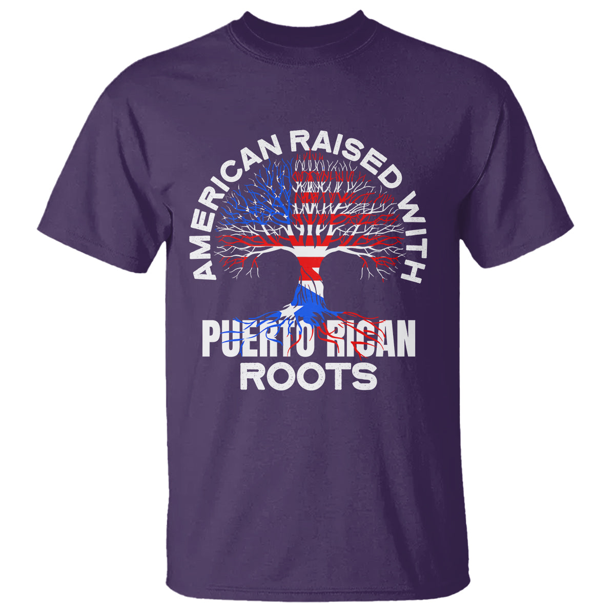 American Raised With Puerto Rican Roots T Shirt - Wonder Print Shop